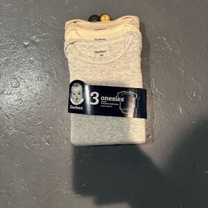 Baby Onesies Gray and Cream Set